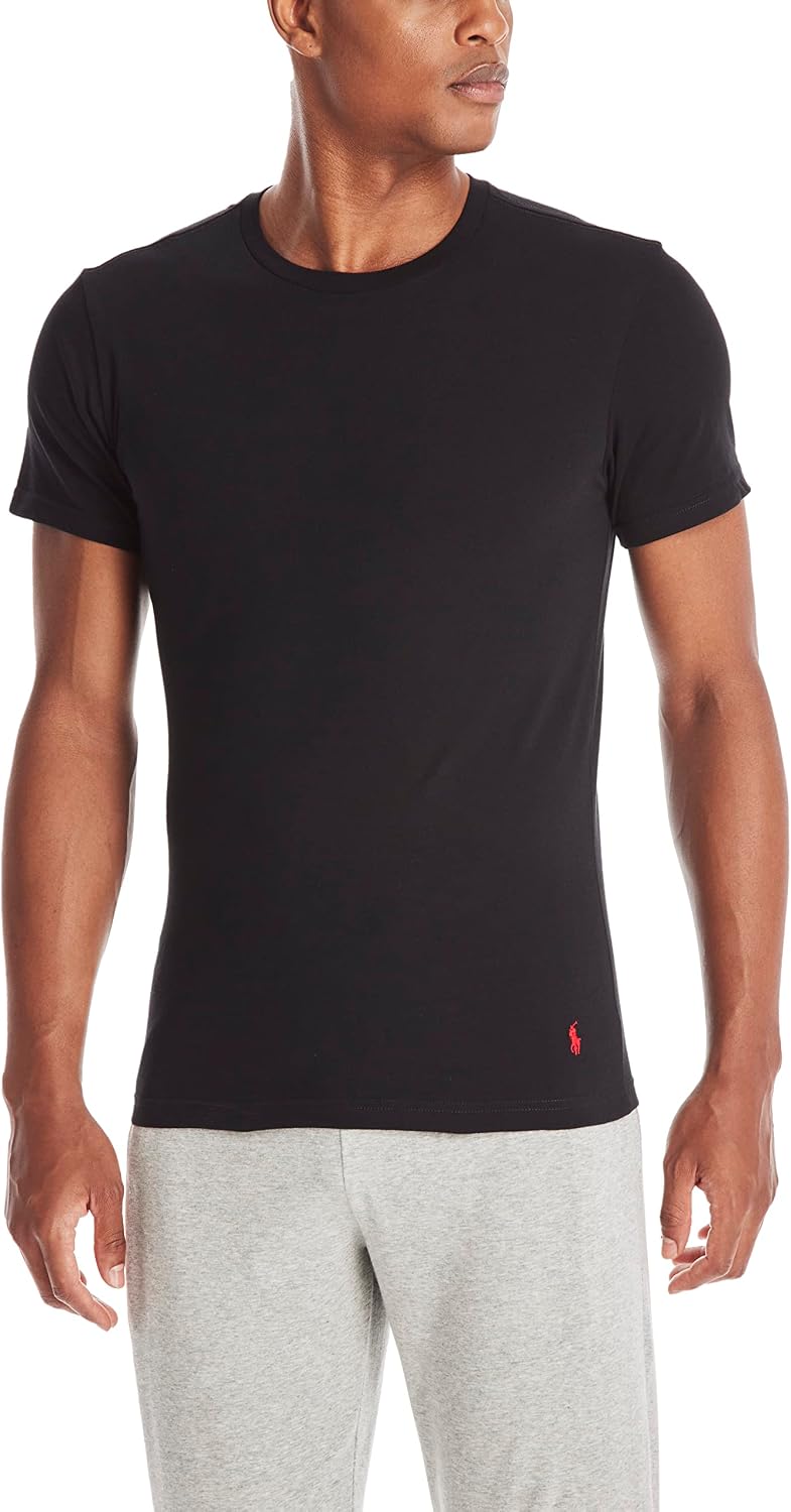 Polo Ralph Lauren Underwear Men's Slim Fit Cotton Crew Tee 3 Pack Large Polo Black